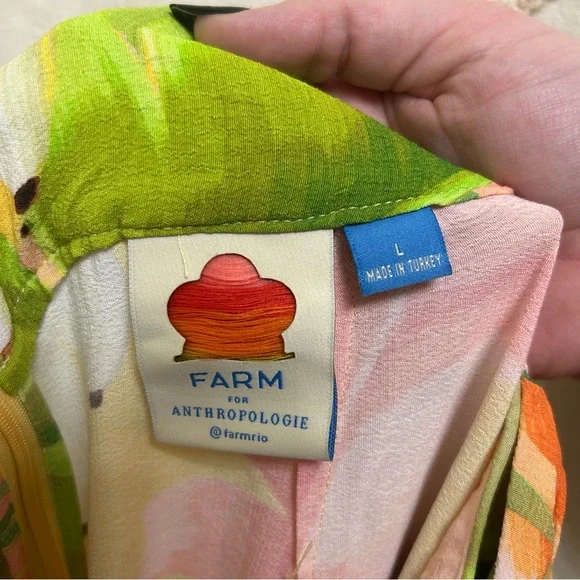 Farm Rio x Anthropologie Vibrant Tropical Banana Print Balloon Pants Size Large - Picture 13 of 16